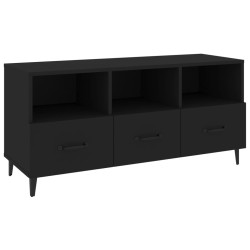 vidaXL Mueble de TV madera contrachapada negro 102x35x50 cm