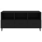 vidaXL Mueble de TV madera contrachapada negro 102x35x50 cm