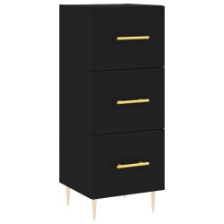 vidaXL Aparador de madera contrachapada negro 34,5x34x90 cm