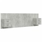 vidaXL Cabecero de cama y mesitas madera contrachapada gris hormigón