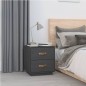 vidaXL Mesita de noche madera maciza de pino gris 40x34x45 cm vidaXL Mesita de noche madera maciza de pino gris 40x34x45 cm