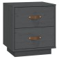 vidaXL Mesita de noche madera maciza de pino gris 40x34x45 cm vidaXL Mesita de noche madera maciza de pino gris 40x34x45 cm
