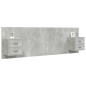vidaXL Cabecero de cama y mesitas madera contrachapada gris hormigón