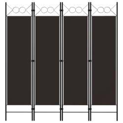 vidaXL Biombo divisor de 4 paneles marrón 160x180 cm