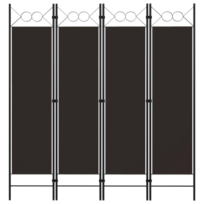 vidaXL Biombo divisor de 4 paneles marrón 160x180 cm vidaXL Biombo divisor de 4 paneles marrón 160x180 cm