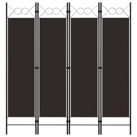 vidaXL Biombo divisor de 4 paneles marrón 160x180 cm