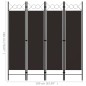 vidaXL Biombo divisor de 4 paneles marrón 160x180 cm vidaXL Biombo divisor de 4 paneles marrón 160x180 cm