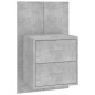 vidaXL Cabecero de cama y mesitas madera contrachapada gris hormigón