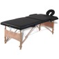 vidaXL Camilla de masaje plegable 2 zonas estructura de madera negra vidaXL Camilla de masaje plegable 2 zonas estructura de madera negra