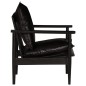 vidaXL Sillón de cuero auténtico negro con madera de acacia vidaXL Sillón de cuero auténtico negro con madera de acacia