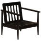 vidaXL Sillón de cuero auténtico negro con madera de acacia vidaXL Sillón de cuero auténtico negro con madera de acacia