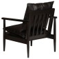 vidaXL Sillón de cuero auténtico negro con madera de acacia vidaXL Sillón de cuero auténtico negro con madera de acacia