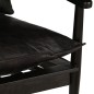 vidaXL Sillón de cuero auténtico negro con madera de acacia vidaXL Sillón de cuero auténtico negro con madera de acacia