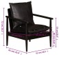 vidaXL Sillón de cuero auténtico negro con madera de acacia vidaXL Sillón de cuero auténtico negro con madera de acacia
