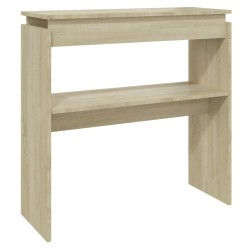 vidaXL Mesa consola madera contrachapada roble Sonoma 80x30x80 cm