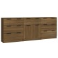 vidaXL Aparador de 3 piezas madera contrachapada roble marrón vidaXL Aparador de 3 piezas madera contrachapada roble marrón