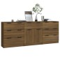 vidaXL Aparador de 3 piezas madera contrachapada roble marrón vidaXL Aparador de 3 piezas madera contrachapada roble marrón