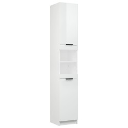 vidaXL Armario de baño contrachapada blanco brillo 32x34x188,5cm