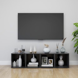 vidaXL Muebles para TV 4 uds madera contrachapada gris 37x35x37 cm