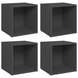 vidaXL Muebles para TV 4 uds madera contrachapada gris 37x35x37 cm