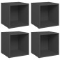 vidaXL Muebles para TV 4 uds madera contrachapada gris 37x35x37 cm