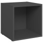 vidaXL Muebles para TV 4 uds madera contrachapada gris 37x35x37 cm