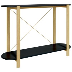 vidaXL Mesa consola de madera contrachapada negro 110x38x75 cm