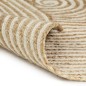 vidaXL Alfombra de yute tejida a mano diseño espiral blanco 150 cm
