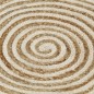 vidaXL Alfombra de yute tejida a mano diseño espiral blanco 150 cm