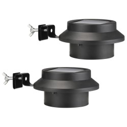 HI Set de luces LED solares para canalones 2 uds negro 