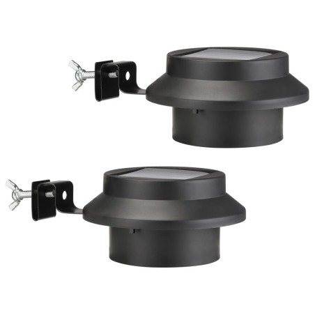 HI Set de luces LED solares para canalones 2 uds negro 