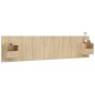 vidaXL Cabecero de cama con mesitas madera contrachapada roble Sonoma