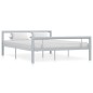 vidaXL Estructura de cama de metal gris y blanco 120x200 cm vidaXL Estructura de cama de metal gris y blanco 120x200 cm