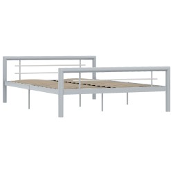 vidaXL Estructura de cama de metal gris y blanco 120x200 cm