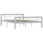 vidaXL Estructura de cama de metal gris y blanco 120x200 cm vidaXL Estructura de cama de metal gris y blanco 120x200 cm
