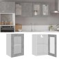 vidaXL Armario colgante cristal contrachapada gris hormigón 40x31x60cm