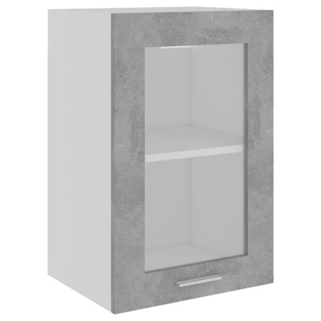 vidaXL Armario colgante cristal contrachapada gris hormigón 40x31x60cm