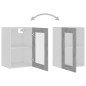 vidaXL Armario colgante cristal contrachapada gris hormigón 40x31x60cm