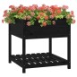 vidaXL Jardinera con estante madera maciza pino negro 82,5x82,5x81 cm vidaXL Jardinera con estante madera maciza pino negro 82,5x82,5x81 cm