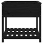 vidaXL Jardinera con estante madera maciza pino negro 82,5x82,5x81 cm vidaXL Jardinera con estante madera maciza pino negro 82,5x82,5x81 cm