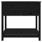 vidaXL Jardinera con estante madera maciza pino negro 82,5x82,5x81 cm vidaXL Jardinera con estante madera maciza pino negro 82,5x82,5x81 cm