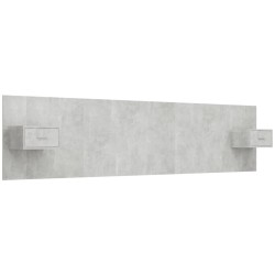 vidaXL Cabecero de cama y mesitas madera contrachapada gris hormigón