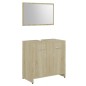 vidaXL Conjunto de muebles de baño contrachapada color roble Sonoma vidaXL Conjunto de muebles de baño contrachapada color roble Sonoma