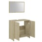 vidaXL Conjunto de muebles de baño contrachapada color roble Sonoma vidaXL Conjunto de muebles de baño contrachapada color roble Sonoma