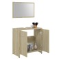 vidaXL Conjunto de muebles de baño contrachapada color roble Sonoma vidaXL Conjunto de muebles de baño contrachapada color roble Sonoma