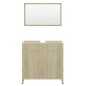 vidaXL Conjunto de muebles de baño contrachapada color roble Sonoma vidaXL Conjunto de muebles de baño contrachapada color roble Sonoma