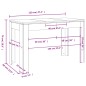 vidaXL Mesa de comedor madera de ingeniería roble ahumado 120x60x76 cm vidaXL Mesa de comedor madera de ingeniería roble ahumado 120x60x76 cm