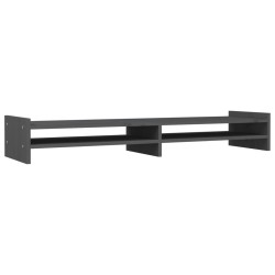 vidaXL Soporte de monitor madera maciza de pino gris 100x27x15 cm