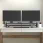 vidaXL Soporte de monitor madera maciza de pino gris 100x27x15 cm vidaXL Soporte de monitor madera maciza de pino gris 100x27x15 cm