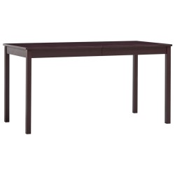 vidaXL Conjunto de comedor 7 piezas madera de pino marrón oscuro